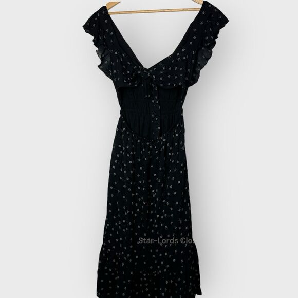 Bishop & Young Santorini Midi Dress Small Black White Floral Romantic Flutter - Picture 10 of 11